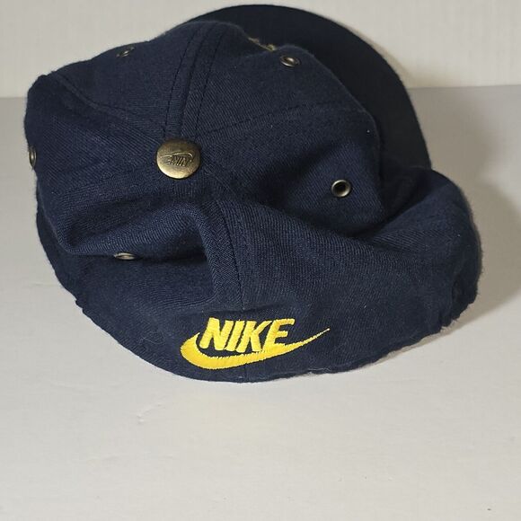 Nike Vintage 90s Nike Arch Spell Out Hat Blue & Yellow Adult S/M - Picture 3 of 7